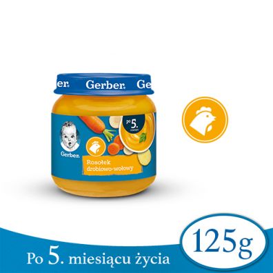 Gerber Zupka rosołek drobiowo-wołowy dla niemowląt po 5 miesiącu 125 g