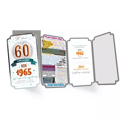 Kukartka Karnet PM-395 Urodziny 60  cyfry, roczniki  2025