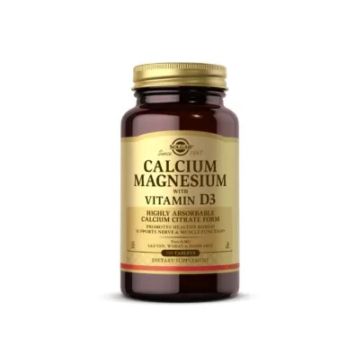 Solgar Calcium Magnesium with Vitamin D3 - Wap�, Magnez z witamin� D3 Suplement diety 150 tab.