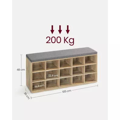 Songmics Szafka na buty 15 pek db z niebieskimi sojami