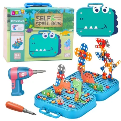 Zestaw do sk�cania DIY dinozaury 228el. LeanToys