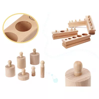 Odwaniki cylindry drewniane sorter montessori