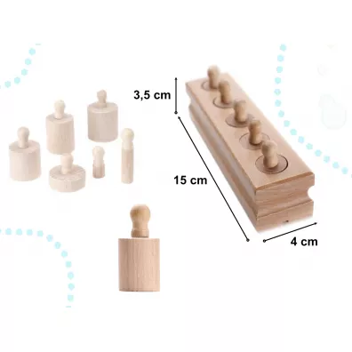 Odwaniki cylindry drewniane sorter montessori