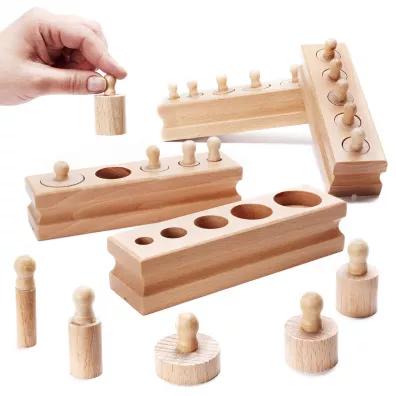 Odwaniki cylindry drewniane sorter montessori