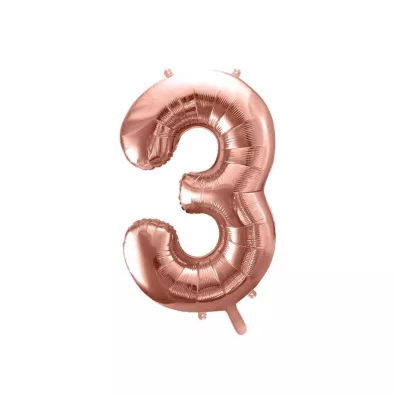 PartyDeco Balon foliowy 3 r�owe z�oto 86cm
