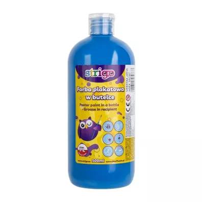 Strigo Farba plakatowa w butelce jasnoniebieska 500 ml