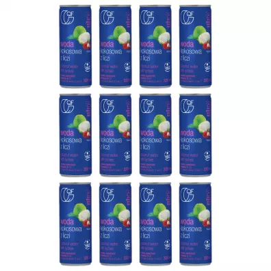 Quality Food Woda kokosowa z liczi zgrzewka 12 x 320 ml