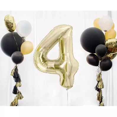 Godan Balon foliowy B&C cyfra 4 szampa�ski 85cm
