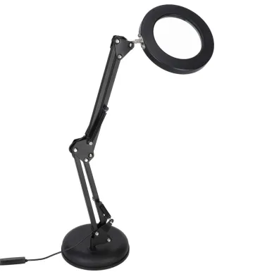 Lampka na biurko biurkowa LED z lup� szk�o powi�kszaj�ce obrotowy wysi�gnik 2 sposoby mocowania