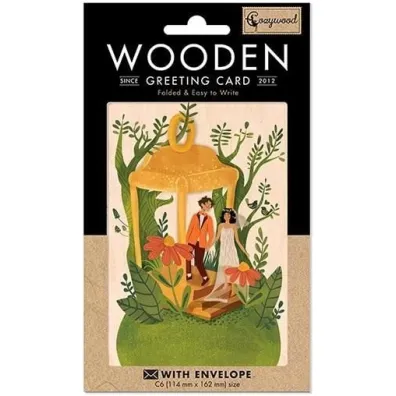 Cozywood Karnet drewniany C6 + koperta �lub Lampion