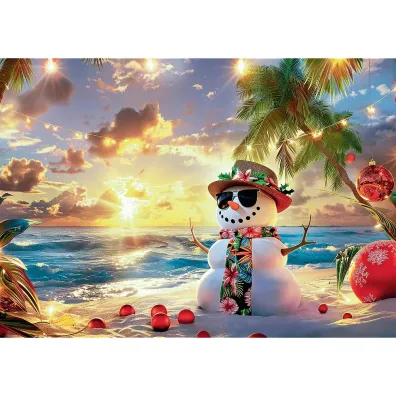 Puzzle 1000 USA Collection: Paradise Snowman Trefl
