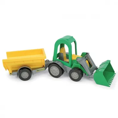Farmer traktor �adowarka z przyczep� Wader