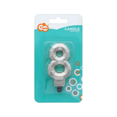 Godan �wieczka Cyfra 8 - Diament metalik 7.6cm