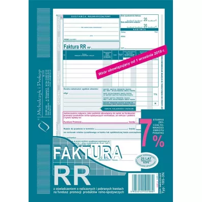 Michalczyk i Prokop Druk Faktura VAT RR dla Rolnika A5 80 kartek