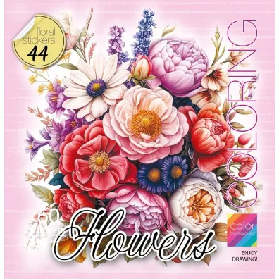 Kolorowanka z naklejkami 200x200 Kwiaty r�