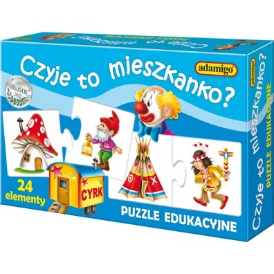 Puzzle edukacyjne. Czyje to mieszkanko? Adamigo