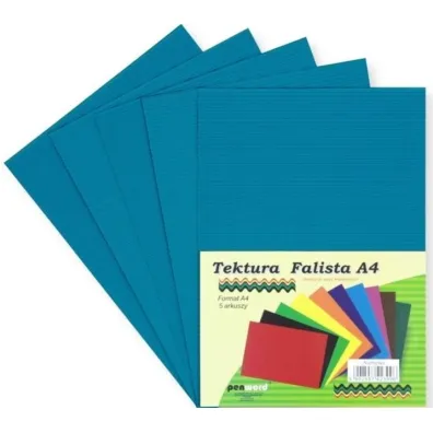 Penword Tektura A4 falista niebieska 5 szt.