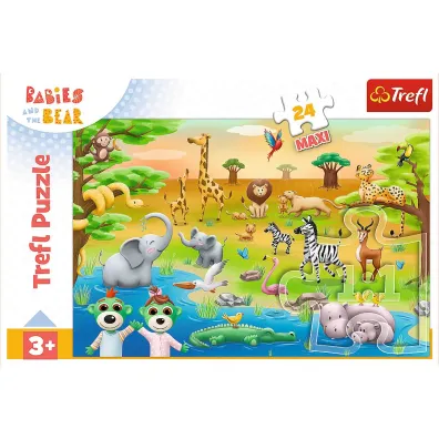 Puzzle maxi 24 el. Bobaski i Safari Trefl