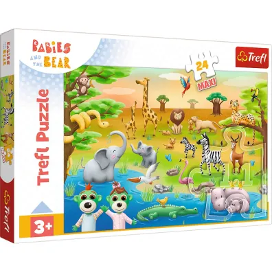 Puzzle maxi 24 el. Bobaski i Safari Trefl