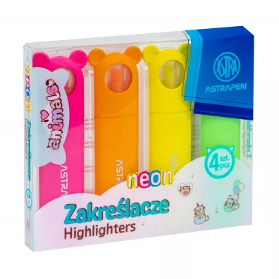 Zakrelacze z apkami Astrapen Animals neon 4 kolory