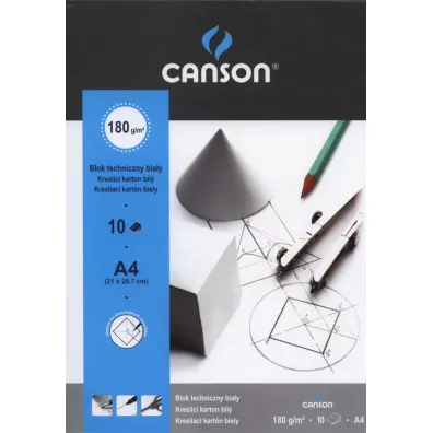 Canson Blok techniczny A4 bia�y 180g 10 kartek