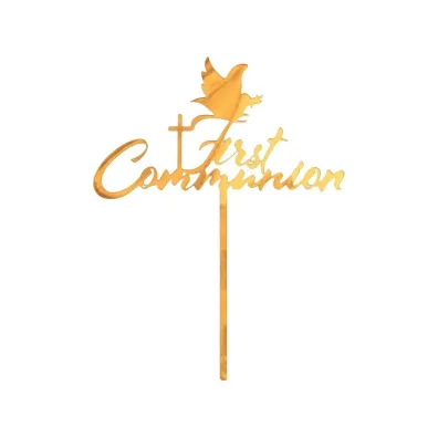 Godan Dekoracja akrylowa na tort First Communion z�ota