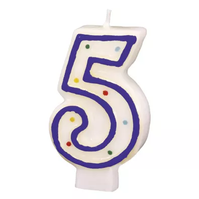 Amscan �wieczka cyferka 5 kropki 7.3cm