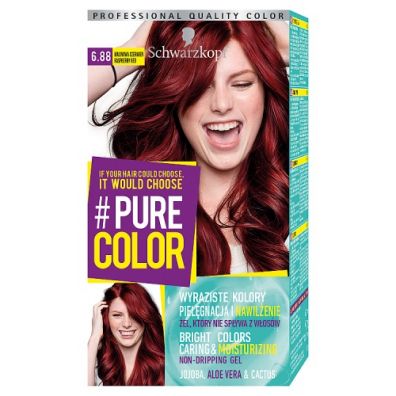 Schwarzkopf Pure Color farba do włosów w żelu trwale koloryzująca 6.88 Malinowa Czerwień