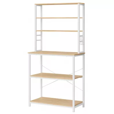 Songmics Solidny rega kuchenny dbowo-biay