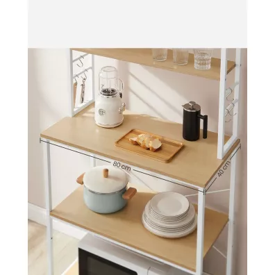 Songmics Solidny rega kuchenny dbowo-biay
