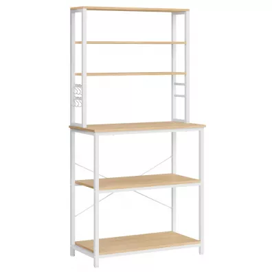 Songmics Solidny rega kuchenny dbowo-biay