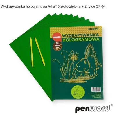 Wydrapywanka hologramowa A4 z�oto-zielona Polsirhurt