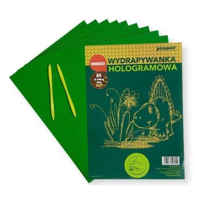 Wydrapywanka hologramowa A4 z�oto-zielona Polsirhurt