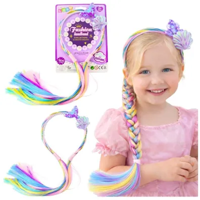 LeanToys Opaska z w�osami do plecenia warkoczy kolor Syreni