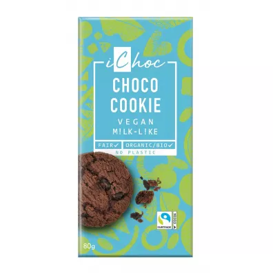 Ichoc Tabliczka kakaowa z kawa�kami ciastek kakaowych 80 g Bio