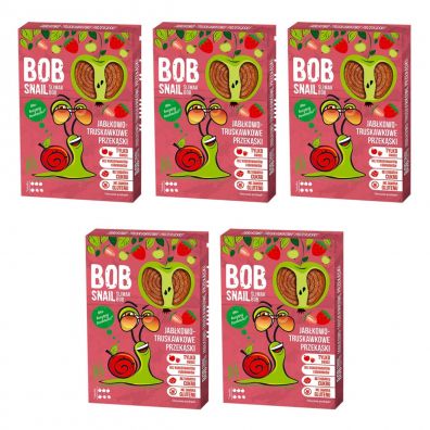 Bob Snail Przekąska jabłkowo-truskawkowa Zestaw 5 x 60 g