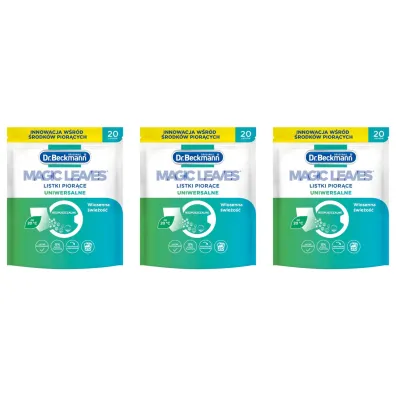 Dr. Beckmann Magic Leaves Chusteczki do prania uniwersalne Zestaw 3 x 20 szt.