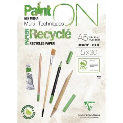 Clairefontaine Blok A5 papier z recyklingu 250g 30ark