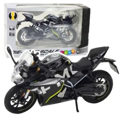 Motocykl metalowy ze �wiat�em i d�wi�kiem 1:12 LeanToys