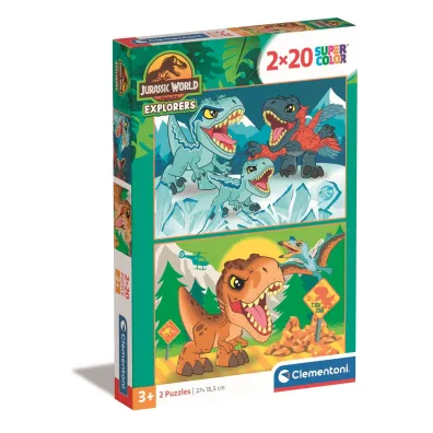 Puzzle 2x20 el. SuperColor. Jurassic World Clementoni
