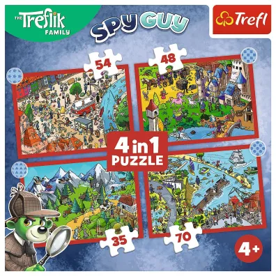 Puzzle 4w1 - Podr�e Treflik�w (35+48+54+70 el.)