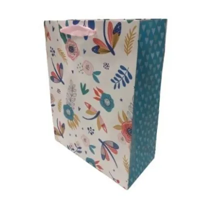 Fresh Torebka ozdobna matowa Kwiaty 35x37x12cm