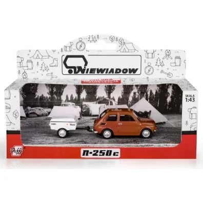 Fiat 126p + przyczepa Niewiad�w Kr�tka br�zowy Daffi