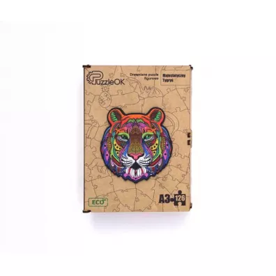 Puzzle drewniane eko 126 el. Majestatyczny tygrys A3 Maksik