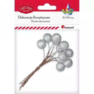 Titanum Drucik z kulk� brokatow� srebrna 15 mm