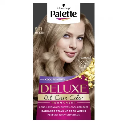 Palette Deluxe Oil-Care Color farba do wosw trwale koloryzujca z mikroolejkami 8-11 Chodny Blond