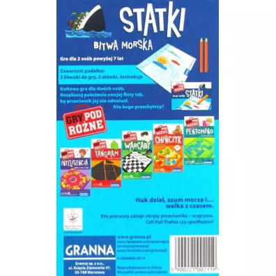 Statki. Bitwa morska. Gry podrne Granna