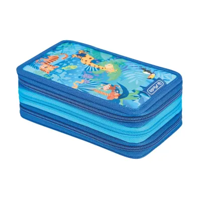 Herlitz Pi�rnik potr�jny z wyposa�eniem Jungle Safari