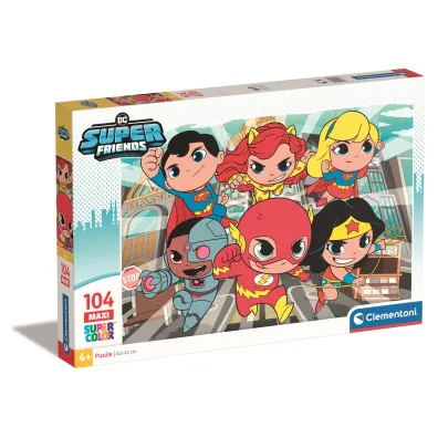 Puzzle 104 el. Maxi SuperColor. DC Super Friends Clementoni