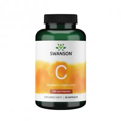 Swanson Witamina C1000 + Dzika Ra - suplement diety 90 kaps.
